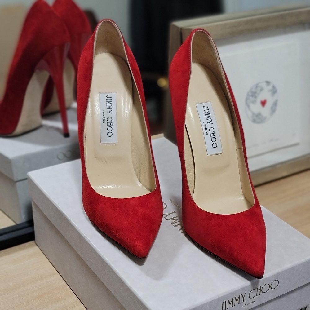 Jimmy Choo Anouk Pumps Red Suede